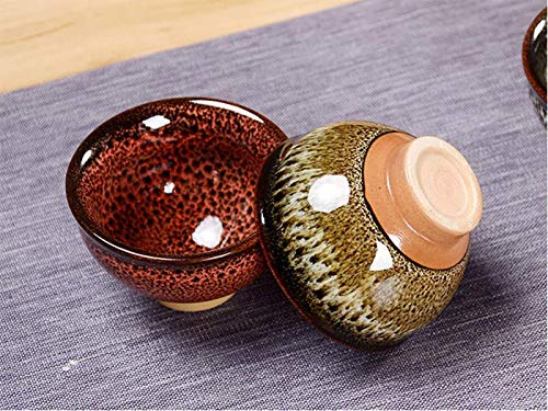 6pc Ceramic Kung Fu Tea Set, Japanese Tea Cup, Sake Cup, 2.1oz Capacity, 6 Colors - color: 6 colors