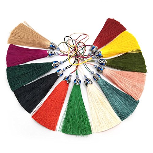 10Pcs Handmade Tiny Soft Tassels Long Tassels,Colorful Tassels, Earring Tassels Assorted Colors Randomly (32) - color: 32