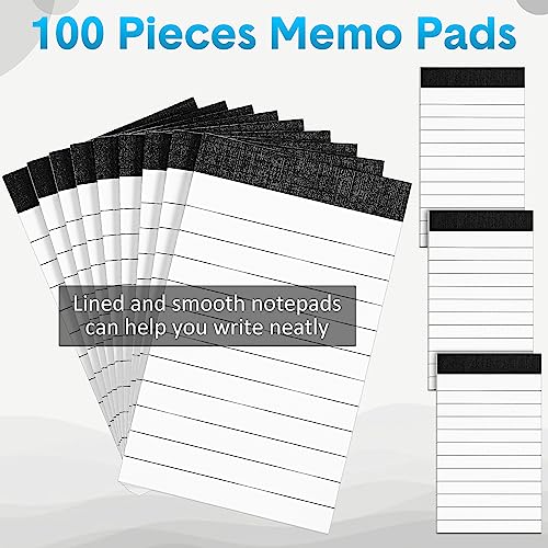PerKoop 100 Pack 3 x 5 Inch Lined Small Note Pads Bulk, Mini Memo Notepads - size: 3 x 5 Inch