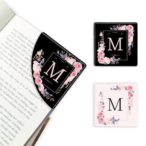 2 Pack A-Z Leather Book Corner Bookmark Durable Reading Accessories M