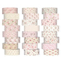 Gueevin 24 Rolls Floral Washi Tapes Set Scrapbook Supplies, Pink Floral - style: Pink Floral