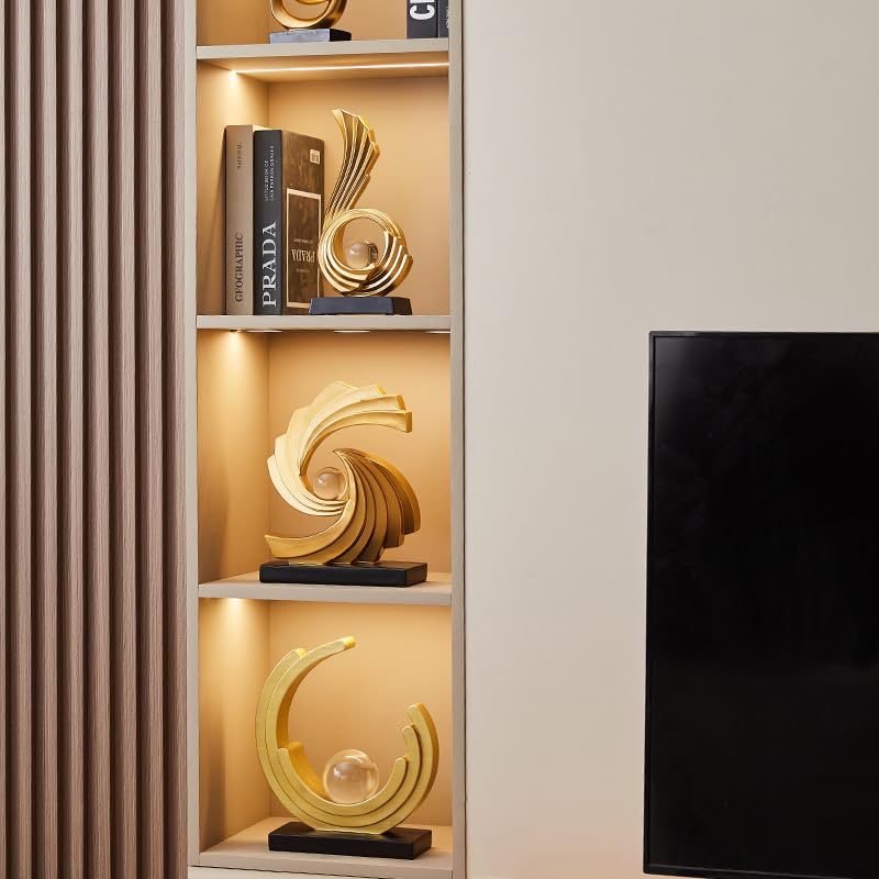 AWNR Modern Abstract Art Sculpture Living Room Aesthetic Decor - color: Gold