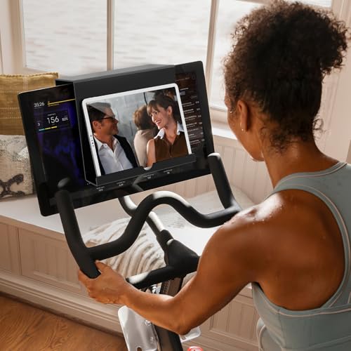 Treadmill Tablet Holder, Exercise Bike Reading Stand, Acrylic Book Holder, Clear Acrylic Stand for Tablet, Magazines and Books, Black（8.5 x 9.5 x 3.3 Inches）