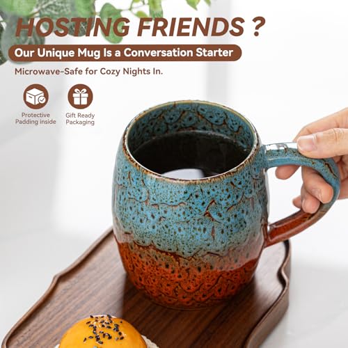 Sunset Coast Ceramic Mug, 22oz Reactive Glaze Coffee Mug, Traveler Gift - color: Sunset Coast · WANDER