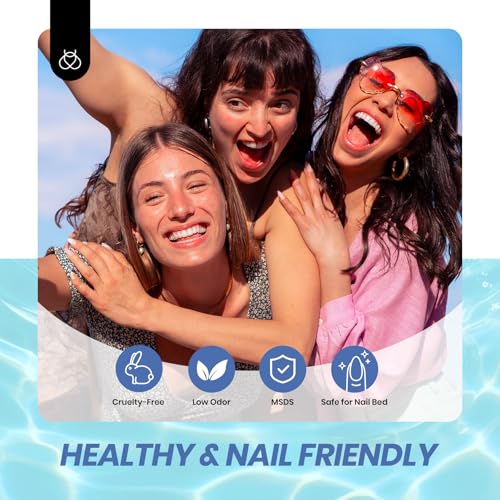 Beetles Blue Gel Nail Polish Set, 6 Colors Jelly Gel Polish Kit - color: A - Sheer | Bubble Splash