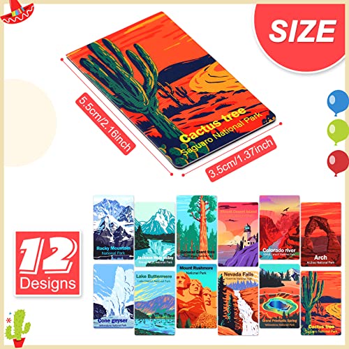 Outus 24 Pcs National Park Magnetic Bookmarks Page Markers with Landscape