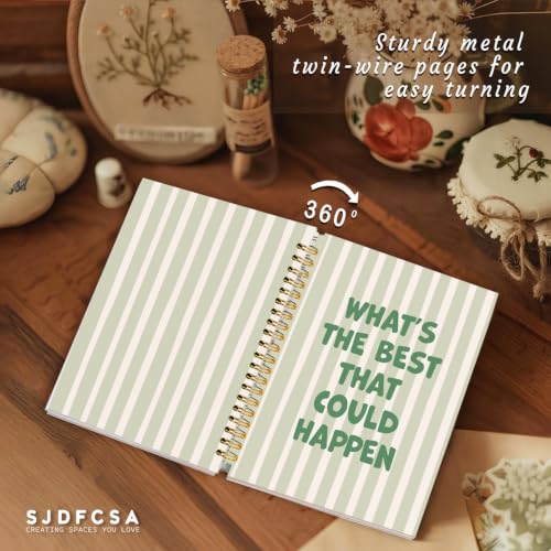 Cute Spiral Notebook Journal for Women, - color: Green-a5
