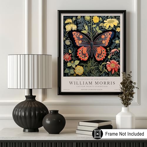 Poster Master William Morris Poster - Butterfly Print - Flower Art - Botanical Art - Exhibition Print - Textile Pattern Design - Floral Illustration - Living Room or Farmhouse Wall Decor - 8x10 UNFRAMED Wall Decor - color: Style-10, size: 8"L x 10"W