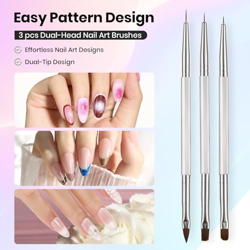 Beetles Nail Art Brushes 31pcs Blooming Gel Nail Polish Clear UV LED Kit - color: B-Multicolor-31