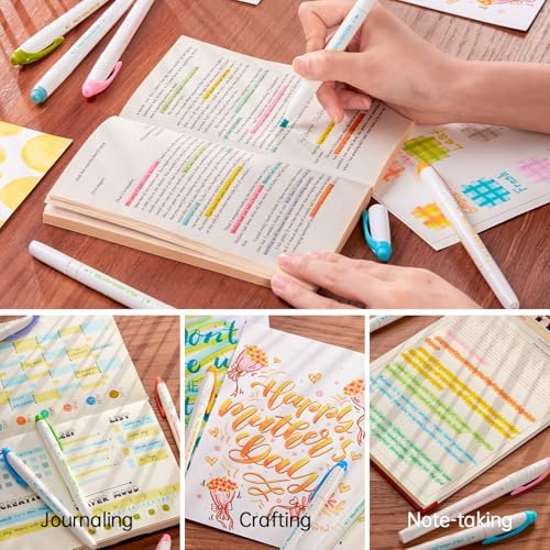 Shuttle Art Pastel Highlighters, 18 Colours Dual Tip Highlighters, Highlighter Markers Assorted Colours, Perfect for Colouring, Underlining, Highlighting, Journaling in School Office Home - color: 18 Colours