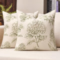 Kevin Textile Hydrangea Floral Pillow Covers Set of 2 18x18 Inch, Green - color: Cedar Green