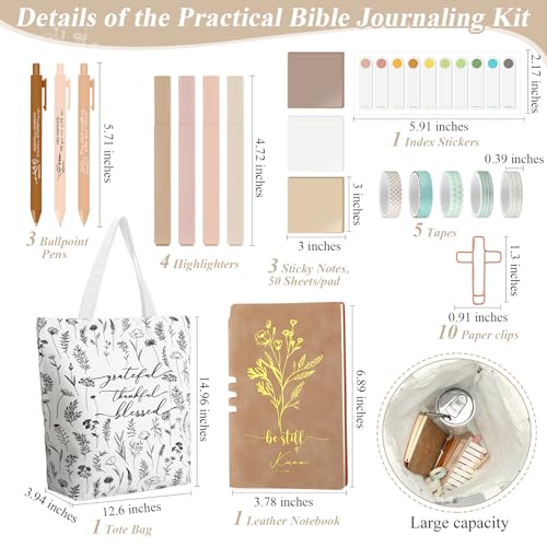 Patelai 29 Pcs Bible Study Supplies Gifts Journaling Kit for Women, White - color: White