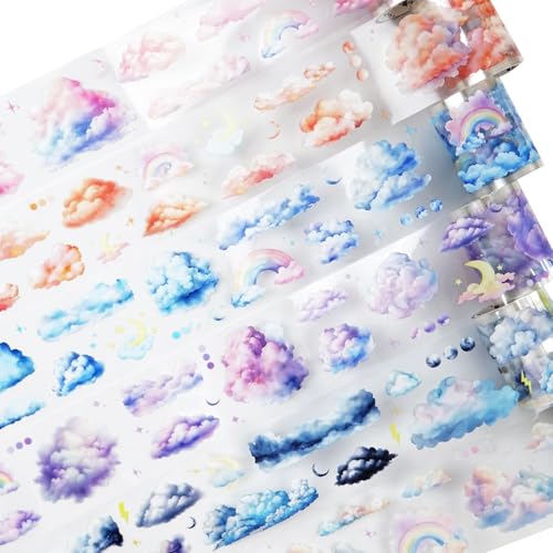 6 Rolls Pre-Cut Cloud PET Tape for Scrapbook Journaling - style: A Cloud