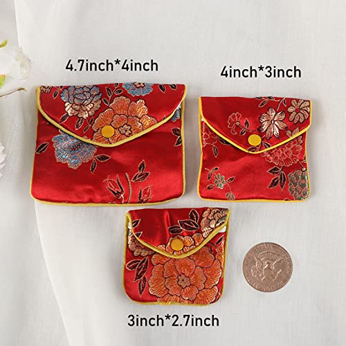 Baitaihem 15 Pack Jewelry Purse Pouch Gift Bags Chinese Silk Style Brocade Embroidered Bag,Multiple Colors(Small) - color: Multiple Colors, size: Small