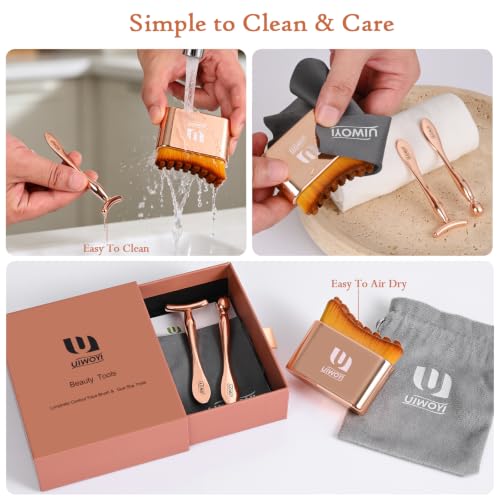 3 Pack Lymphatic Brush & Dual Sided Facial Exfoliating Eye Applicator Tools
