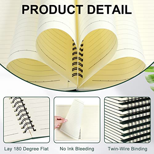 Yahenda 18 Pcs Spiral Notebooks, 1 Subject, Wide Ruled, Deep Green - color: Dark Green