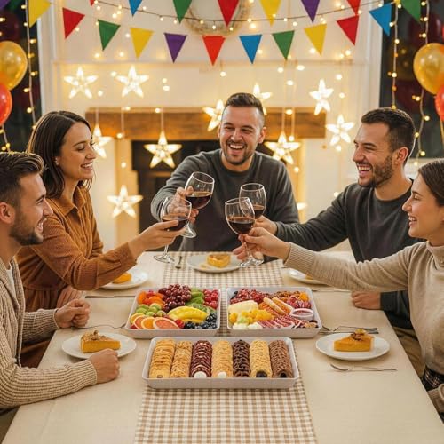 Lifewit 4-Pack 16" x 12" Extra Large Plastic Food Serving Trays for Party - size: Extra Large(16"x12")