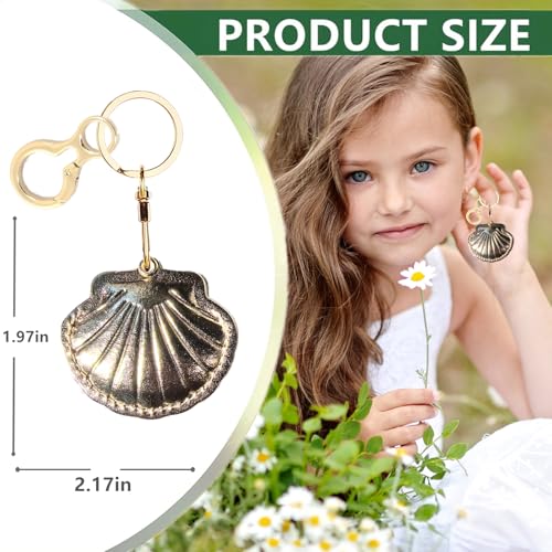 Leather Keychain holder Protective Case Compatible with Apple AirTag - color: Golden