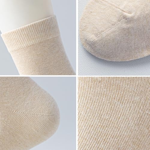 MAGIARTE Womens Mini Crew Cotton Socks,6 Pairs - color: Color#04a Navajo Beige