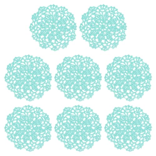 uxcell Fabric Coasters, 8pcs 4" - Cotton Woven Crochet Doilies, Lace Embroidery Cup Mat with Floral Pattern for Wedding Party Decoration (Light Mint Green) - color: Light Mint Green