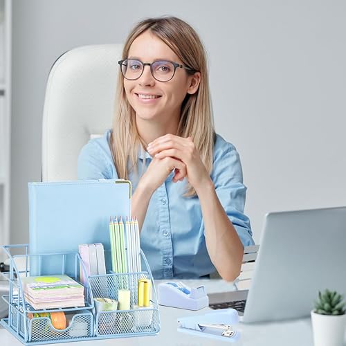 Scindaly Office Desk Accessories 11-Piece & Desk Organizers and Accessories - color: Blue