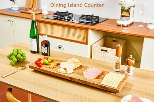 Medium 12" Acacia Wood Riser Pedestal Stand for Kitchen Counter - size: Medium:12"x 7"