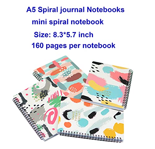 Yansanido Spiral Notebook, 4 Pcs A5 Thick Graffiti Design Hardcover 8mm Ruled 4 Color 80 Sheets -160 Pages Journals for Study and Notes (Colorful) - style: Colorful