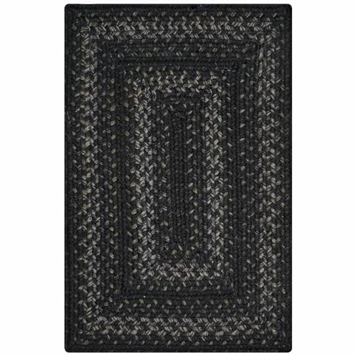 Homespice Jet Black Jute Braided Placemats, Rect 13x19 Set of 6 - color: Jet Black