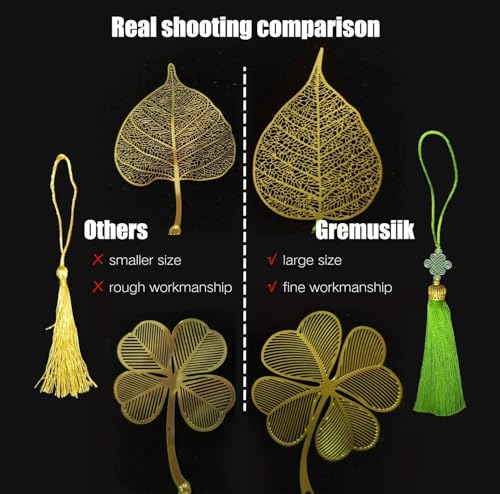 Metal Bookmarks for Women Irish 4 Leaf Clover Book Marks Gold Chinese - color: Four Leaf Clover