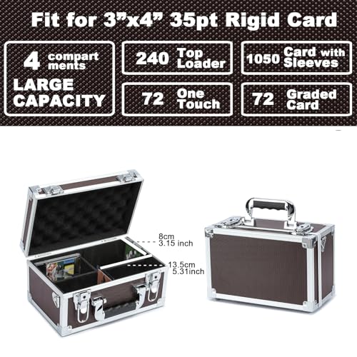 Collectable Trading Card Cases, Toploaders Storage Box, Magnetic Card Storage Hard Cabinet, Graded Card Storage Case, Sports & Trading Collector Storage Box (Coffee) - color: Coffee, size: Small
