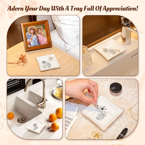 PUDDING CABIN Birthday Gift for Women Best Friend Ring Trinket Dish - If Friends were Flowers I'd Pick You - Friendship Gifts for Women Friends Mothers Day Granduation Christams - color: If Friends were Flowers I'd Pick You