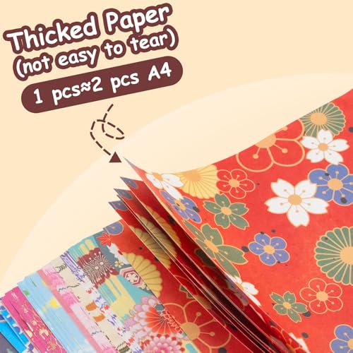 hapray Japanese Origami Paper Kit, 500 Colored Paper 6x6 for Kids Ages 5-12