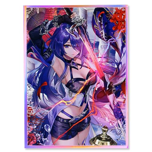 60ct 67x92mm Holographic Standard Size Cards for MTG/TCG/PTCG Art Anime Printing Card Sleeves Protectors (Acheron)