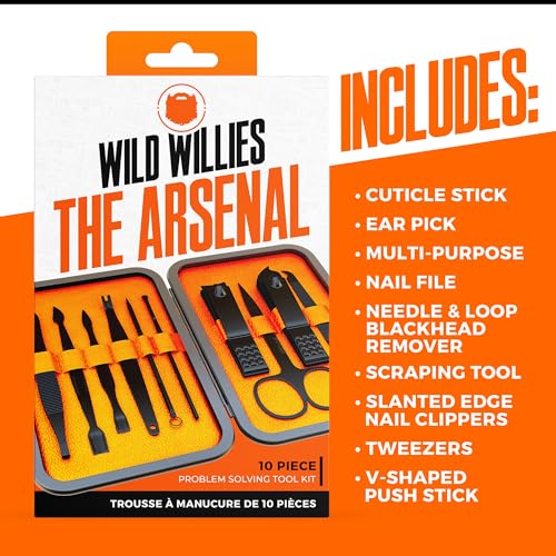 Wild Willies 10-Piece Manicure & Pedicure Kit - Compact Travel Nail Set