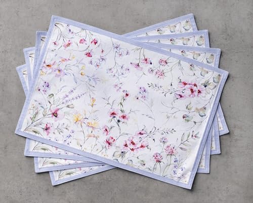 Maison d' Hermine Placemats Set of 4 Reusable 100% Cotton (13"x19") - color: 059 - Summer Floral, size: 13" X 19" (Pack of 4)
