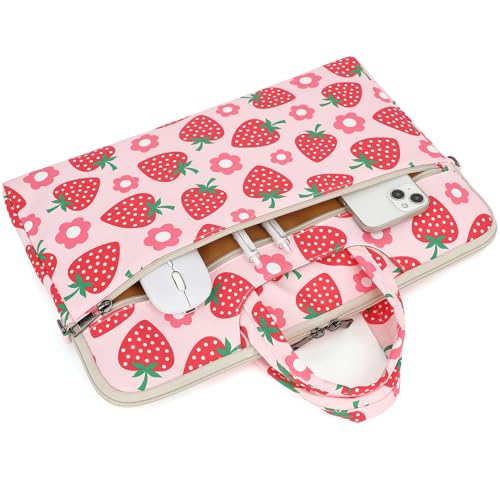 DACHEE Laptop Shoulder Bag for 15 Inch/15.6 Inch Macbook Pro - color: Strawberry(07)