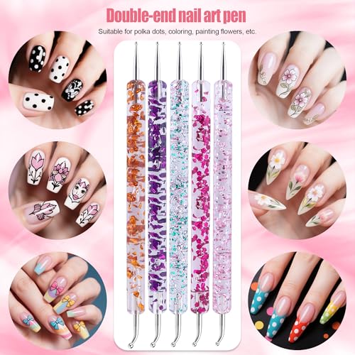Artdone 32pcs Nail Art Brushes Tools Set Dotting Tools for Gel Polish - color: 32Pcs Set