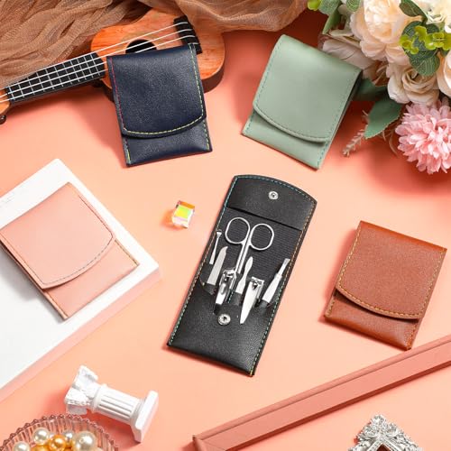 Lasnten 100 Bulk Nail Clipper Set Bulk Manicure Kit Stainless Steel Pedicure Professional Nail Care Kit with Travel Case Portable Grooming for Husband Men Women Family(Multicolor,7 in 1) - color: Multicolor, size: 7 in 1