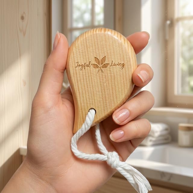 Joyful Living Silicone Facial Cleansing Brush with Wooden Handle