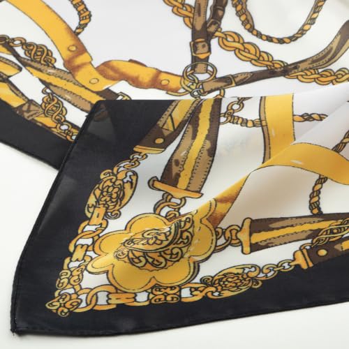 RIIQIICHY 27.5 Inch Women Head Scarf Silk Feel Square Hair Wrapping Neck Scarves Bandana Bag Accessories - color: C005