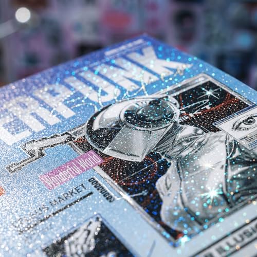 Sticker Book for Journaling and Scrapbooking, 800+ Cyberpunk Y2K Aesthetic Stickers, 30 Sheets Futuristic Scrapbook Stickers for Junk Journal, Planner Decor, Collage, Laptop and DIY Crafts - color: Blue Retro