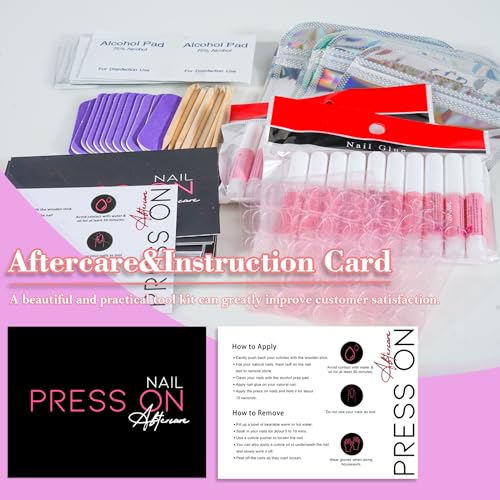 Press On Nail Tool Kit Nail Prep Kit Packaging (50pcs in Purple) - size: 50pcs in purple