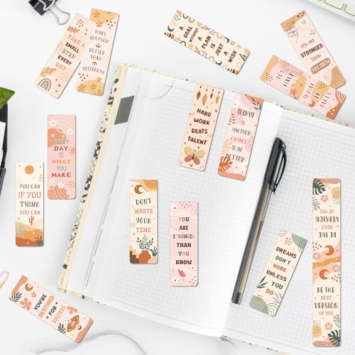 Wxiben 30 Pcs Motivational Magnetic Bookmark Boho Book Mark Page Clip - style: Boho Motivational