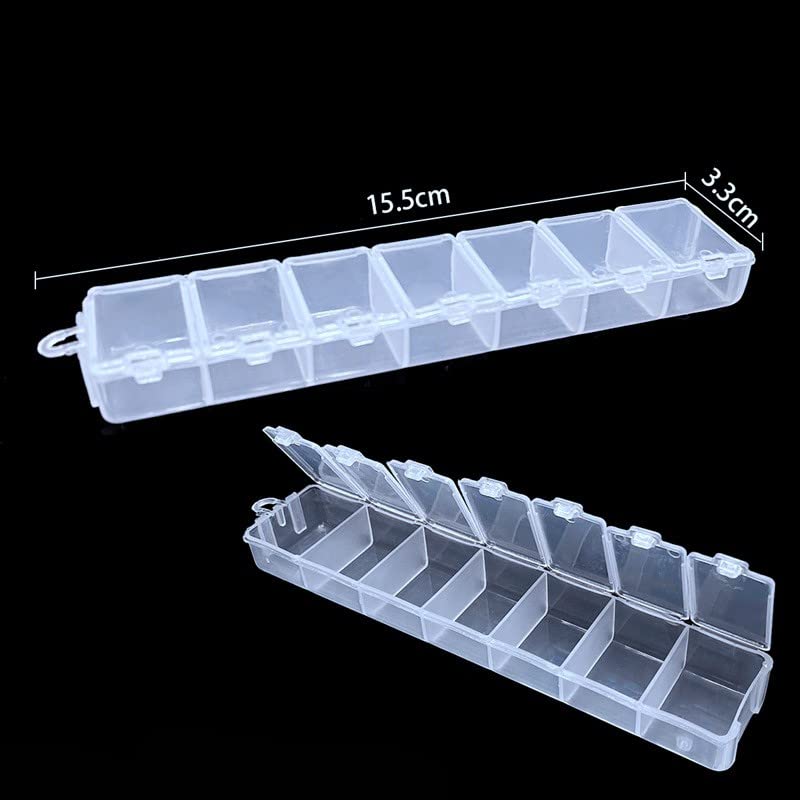 1pcs Adjustable 1-24 Grids Compartment Jewelry Box Transparent Plastic Storage Boxes Container Earring Organizer Case (Style2) - color: Style2