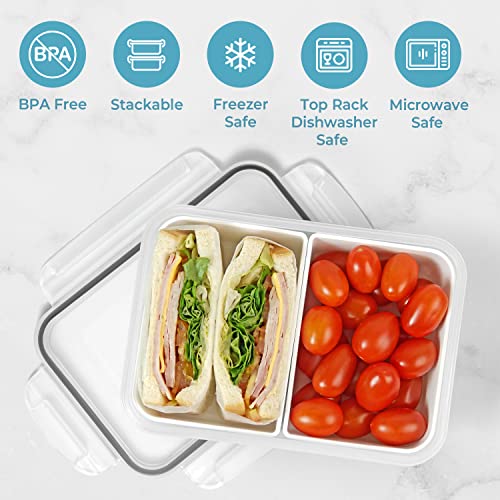 carrotez 2 Compartment Food Container - 6.3 Cup (1500ml) - color: White, size: 2 Compartment (6.3 Cup)