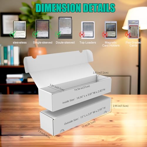 Laminated Trading Card Storage Box with Card Dividers,15in Bulk Storage Box - size: 10 Piece 15in for Standard