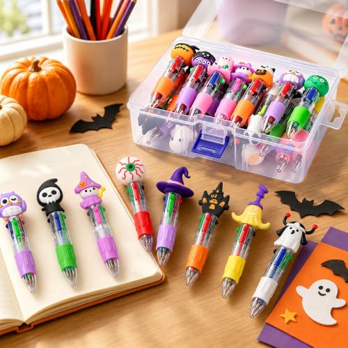 24PCS Halloween Fun Mini Multicolor Pens 4-in-1 for Party Favors Gift - style: Cute Halloween-24pcs