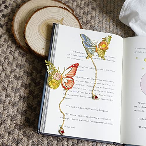 Butterfly Bookmarks for Women,Cute Funny Metal Bookmark,Unique Gifts Book Markers for Women Book Lovers,Teacher Appreciation Gifts,Valentine Mother's Day Christmas New Year Birthday Gift - color: Butterfly03
