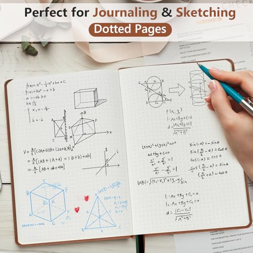 Dotted Journal 5.9"×8.5", 160 Pages Dot Grid Notebook, Bullet Journaling - color: Brown, size: Dotted Page