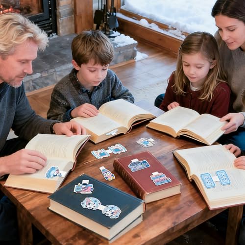 10Pcs Winter Magnetic Bookmarks - Cozy Winter Reader Bookmarks for Reading, Romance Blue Book Mark Clips Page Markers for Reading Club Book Lover Students Teachers Friends Holiday Season Bookish Gifts - style: Cozy Winter